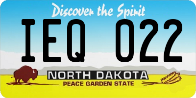 ND license plate IEQ022