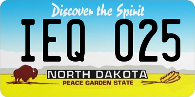 ND license plate IEQ025