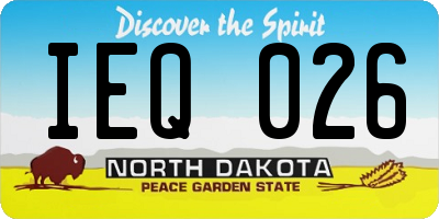 ND license plate IEQ026