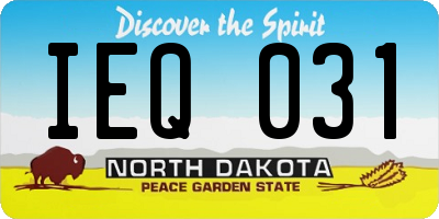 ND license plate IEQ031