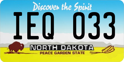ND license plate IEQ033