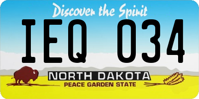 ND license plate IEQ034
