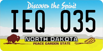 ND license plate IEQ035