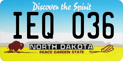 ND license plate IEQ036