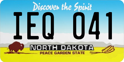 ND license plate IEQ041