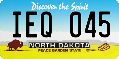 ND license plate IEQ045