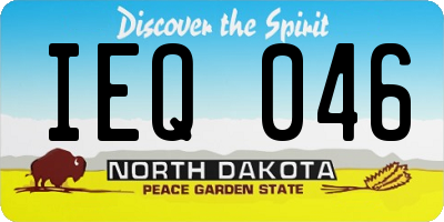 ND license plate IEQ046