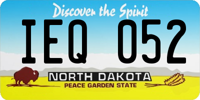 ND license plate IEQ052
