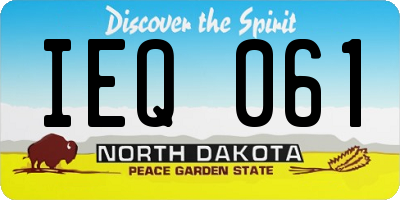 ND license plate IEQ061