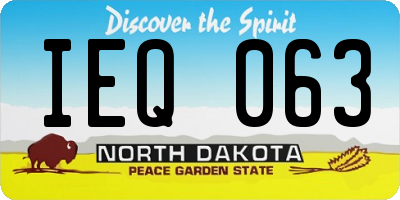 ND license plate IEQ063