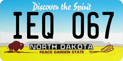 ND license plate IEQ067