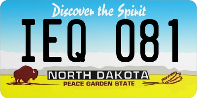 ND license plate IEQ081
