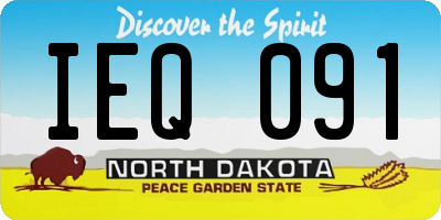 ND license plate IEQ091