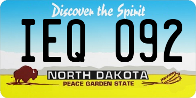 ND license plate IEQ092