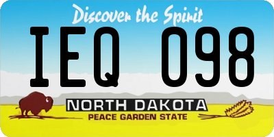 ND license plate IEQ098