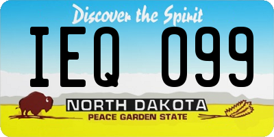 ND license plate IEQ099