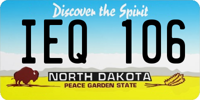 ND license plate IEQ106