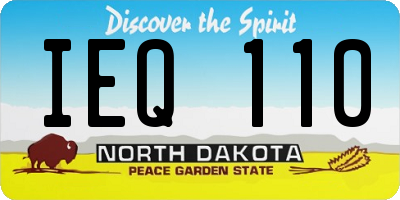 ND license plate IEQ110