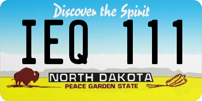 ND license plate IEQ111