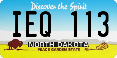 ND license plate IEQ113