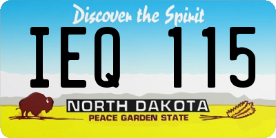 ND license plate IEQ115