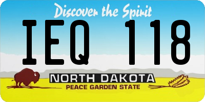 ND license plate IEQ118