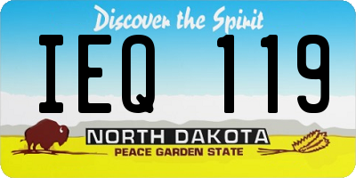 ND license plate IEQ119