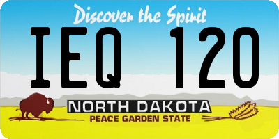 ND license plate IEQ120