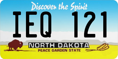 ND license plate IEQ121