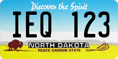 ND license plate IEQ123