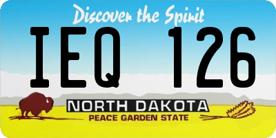 ND license plate IEQ126