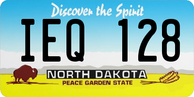 ND license plate IEQ128