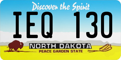 ND license plate IEQ130