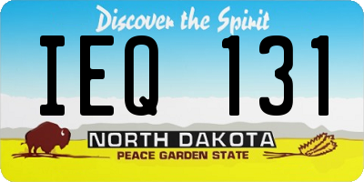 ND license plate IEQ131