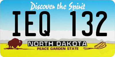 ND license plate IEQ132