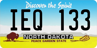 ND license plate IEQ133