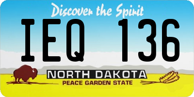 ND license plate IEQ136