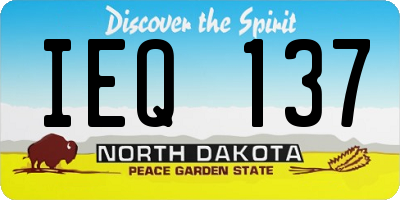 ND license plate IEQ137