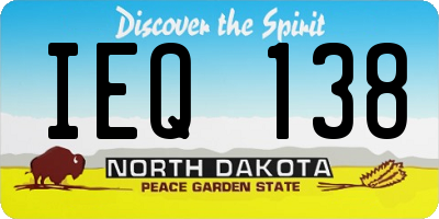 ND license plate IEQ138