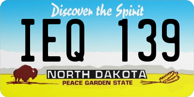 ND license plate IEQ139