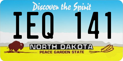 ND license plate IEQ141