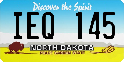 ND license plate IEQ145