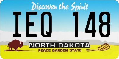 ND license plate IEQ148