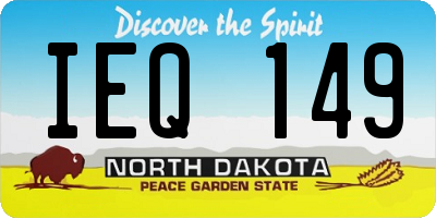 ND license plate IEQ149