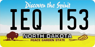 ND license plate IEQ153