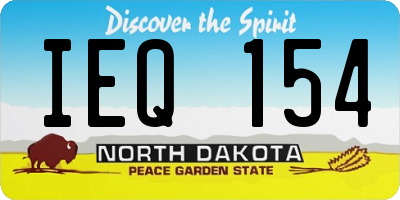 ND license plate IEQ154