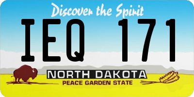 ND license plate IEQ171