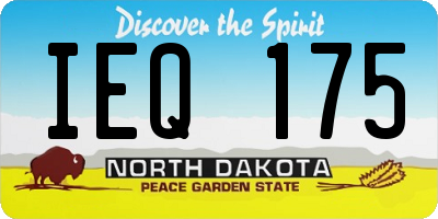 ND license plate IEQ175