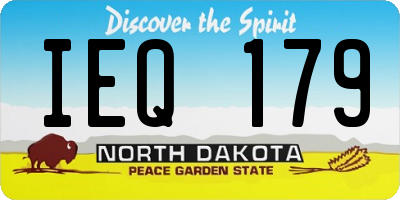 ND license plate IEQ179
