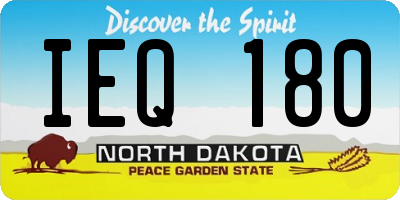 ND license plate IEQ180